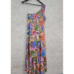 Sugarlips The Shiloh Maxi Dress Womens Small Tropical One Shoulder Boho